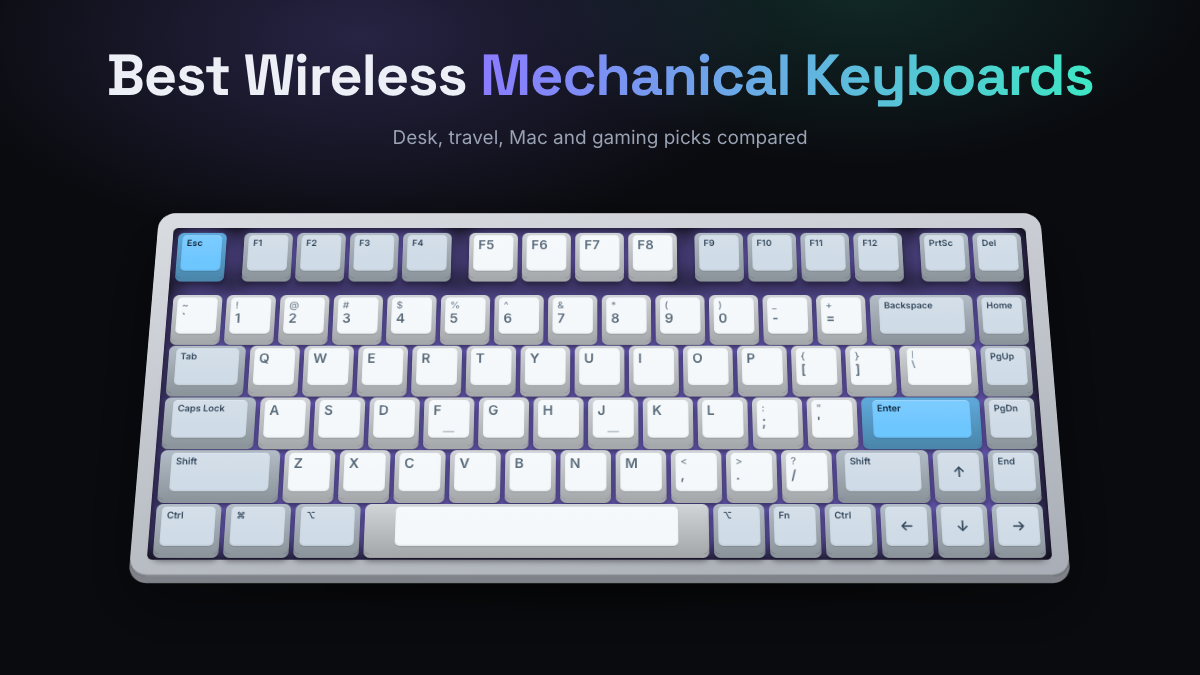 Best Wireless Mechanical Keyboards for Desk and Travel on a mechanical keyboard banner