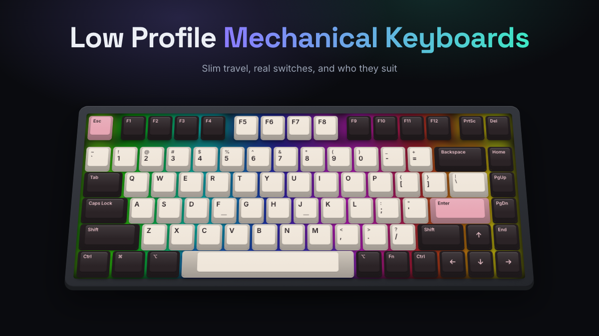 Low-Profile Mechanical Keyboards with Slim Travel and Feel on a mechanical keyboard banner