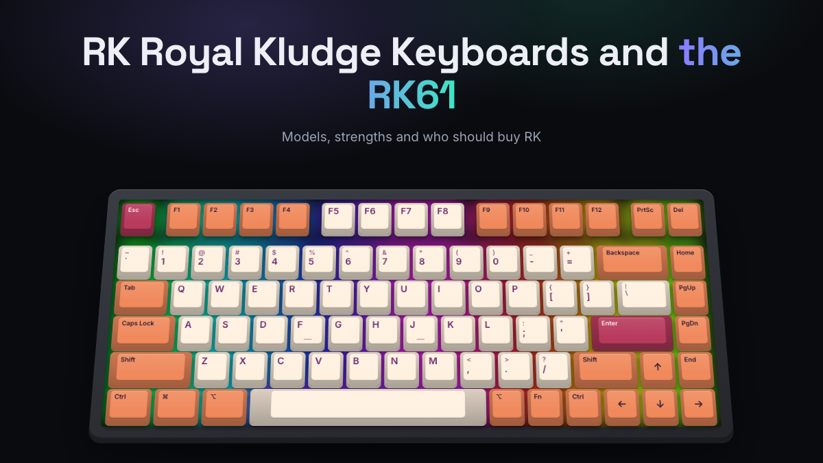 RK Royal Kludge Mechanical Keyboards Including the RK61 on a mechanical keyboard banner